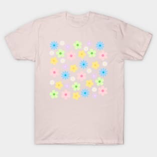 Retro Flowers Pattern T-Shirt